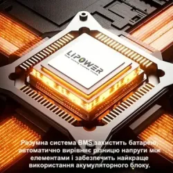 Система безперебійного живлення LIPOWER PH5000+BAT-48V/200Ah 9600Wh, пакування пошкоджене, товар цілий.